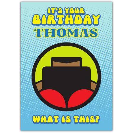 Personalised Boxer Shorts Birthday Card Custom Name Fun Puzzle Design