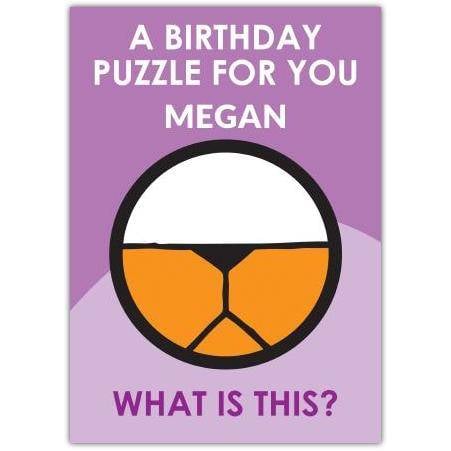 Personalised Birthday Puzzle Card with Blindfold Design and Custom Name Option