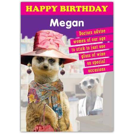 Personalised Humorous One Glass of Wine Birthday Card for Women