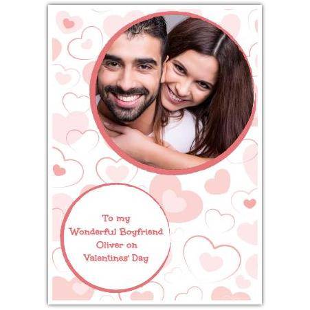 Personalised To My Wonderful Boyfriend Valentine’s Day Photo Upload Card