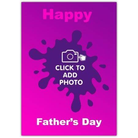 Personalised Pink Photo Upload Father's Day Card with Customisable Text