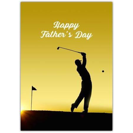 Golf Silhouette Happy Fathers Day Card Suitable for Golf Lovers