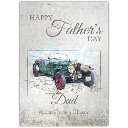 Vintage Classic Motor Car Father's Day Card for Dad with Timeless Design