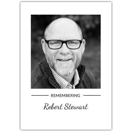 Personalised Sympathy Photo Card Remembering Loved One Memorial Card
