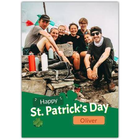 Personalised St Patrick's Day Photo Upload Shamrock Greeting Card