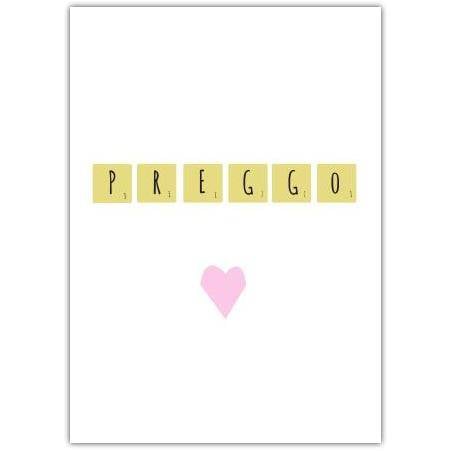 Pregnancy Congratulations Card with Scrabble Letters and Pink Heart Design