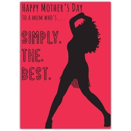 Mothers Day Greeting Card With Tina Turner Silhouette Simply The Best Design