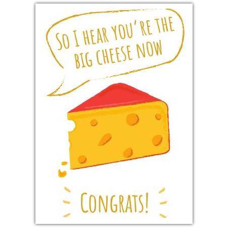 Congratulations Card for Promotion or New Job Big Cheese Theme
