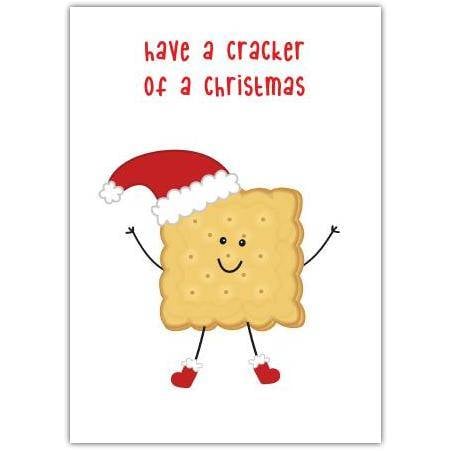 Funny Christmas Cracker Biscuit Character Holiday Greeting Card for Friends