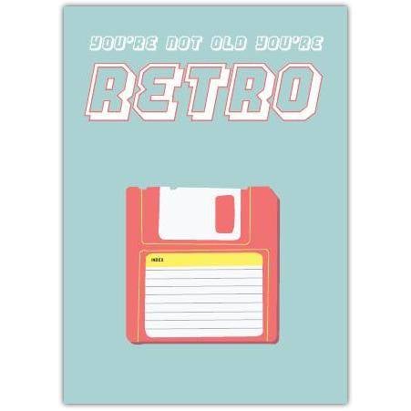 Retro Floppy Disk Funny Birthday Card for 90s Kids and Nostalgia Fans