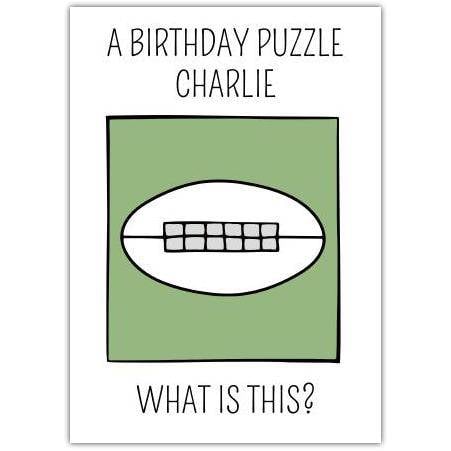 Personalised Birthday Puzzle Card with Humorous Clam Design