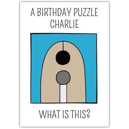 Personalised Birthday Puzzle Card with Funny Beaver Design