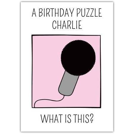 Personalised Birthday Puzzle Mouse Card with Humorous Design