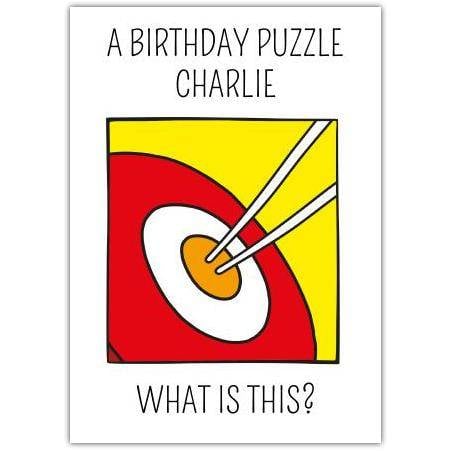 Personalised Birthday Puzzle Chopsticks Humour Card