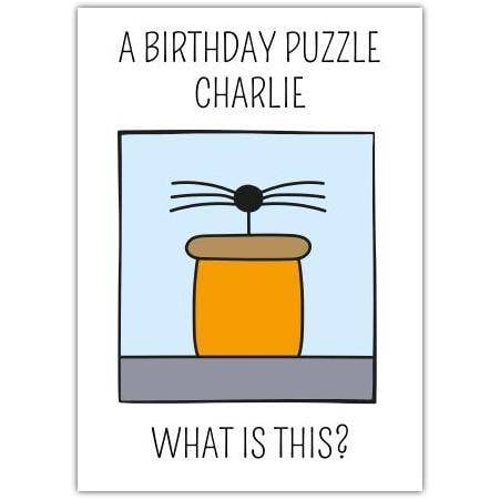 Personalised Funny Birthday Puzzle Card with Humorous Spider Illustration