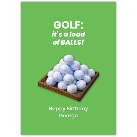 Golf Humour Birthday Card Personalised with Name and Message