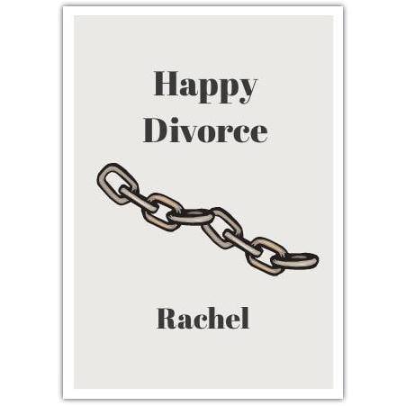 Personalised Happy Divorce Card with Broken Chain Design for New Beginnings