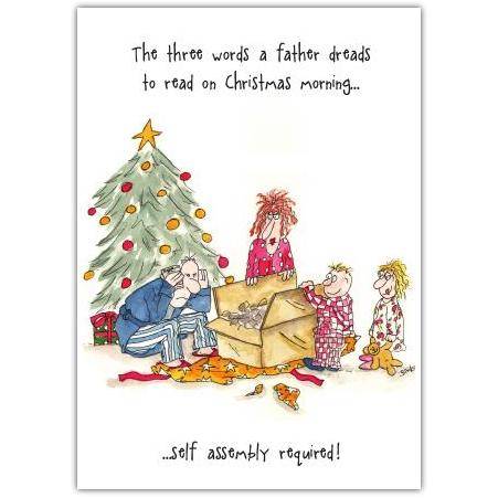 Christmas Card for Dad Self Assembly Gift Joke Humorous Family Illustration