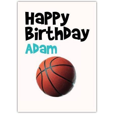 Personalised Basketball Birthday Card with Custom Name for Sports Fans