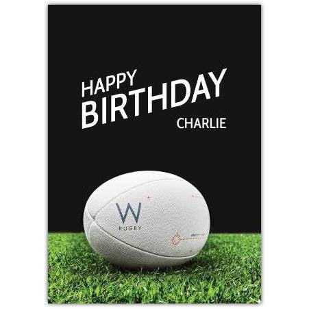 Happy Birthday Rugby Pitch Greeting Card
