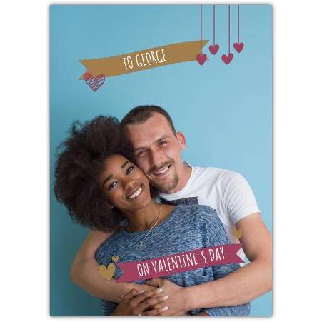 Valentines Day Large Photo Hearts Greeting Card