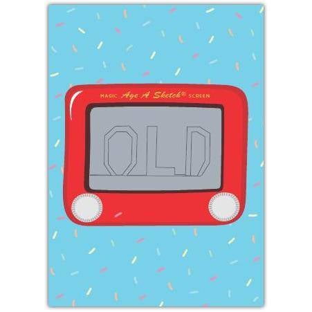 Etch A Sketch Retro Birthday Card