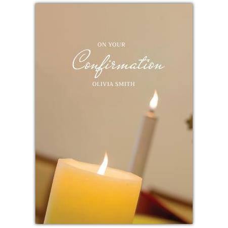 Church Candle On Your Confirmation Card