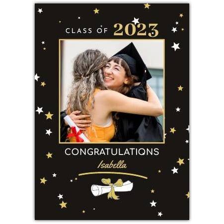 Personalised Class of 2023 Graduation Card with Photo and Congratulations Design