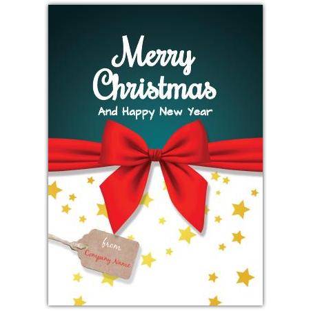 Merry Christmas And New Year Bow Greeting Card