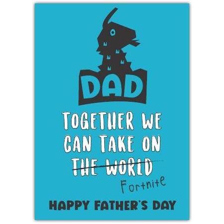 Dad Fortnite Style Happy Fathers Day Card for Dad Gaming Lovers