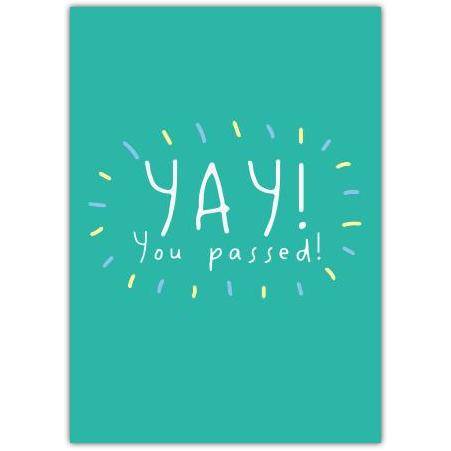 Congratulations Card You Passed Exam or Test Celebration A5 Design