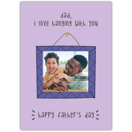Personalised Happy Fathers Day Card with Photo Frame Hanging Design for Dad
