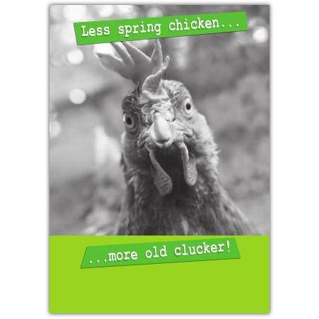 Humorous Less Spring Chicken More Old Clucker Birthday Greeting Card