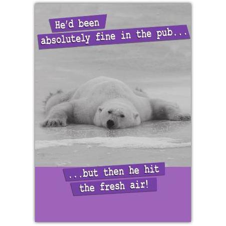 Funny Humorous Bear Pub Joke Card Suitable for Birthday or Any Occasion