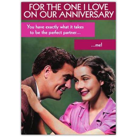Anniversary Card For The One I Love Romantic Vintage Style Couple Design