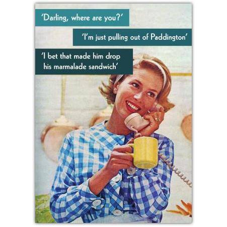 Funny Retro Telephone Humour Greeting Card Suitable for Any Occasion