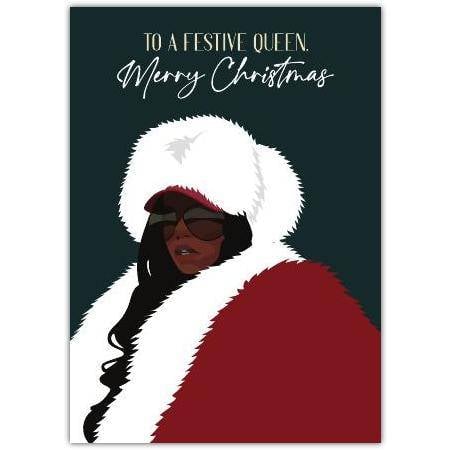 Merry Christmas Card To A Festive Queen Stylish Winter Celebration Greeting Card
