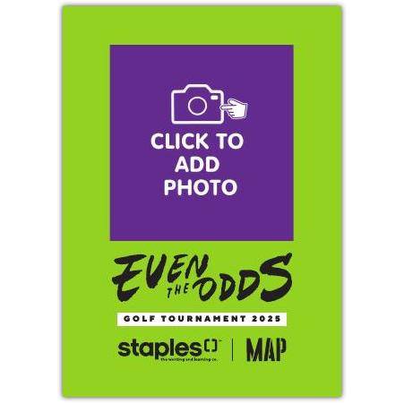 Personalised Even The Odds Golf Tournament 2025 Photo Upload Invitation Card