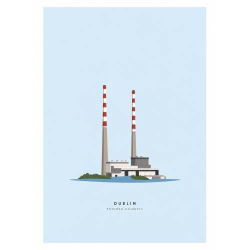 Dublin - Poolbeg Chimneys Greeting Card