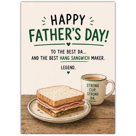 Hang Sandwich Happy Father's Day Card