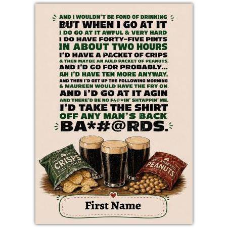Pint Man Monalogue Greeting Card