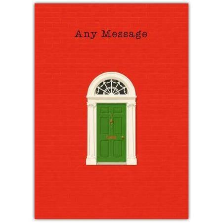 Personalised Georgian Green Door Greeting Card for Any Occasion