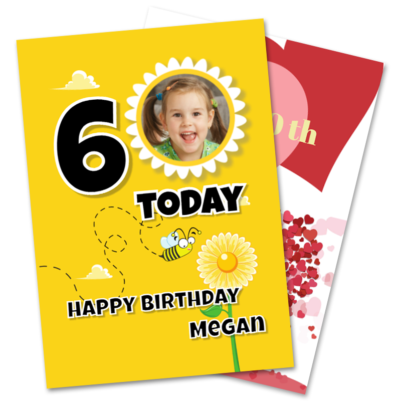 Custom Age Birthday Greeting Cards