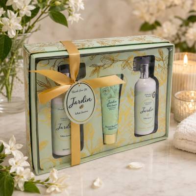 Jardin White Jasmine Pump Handwash and Tube & Pump Handcream Gift